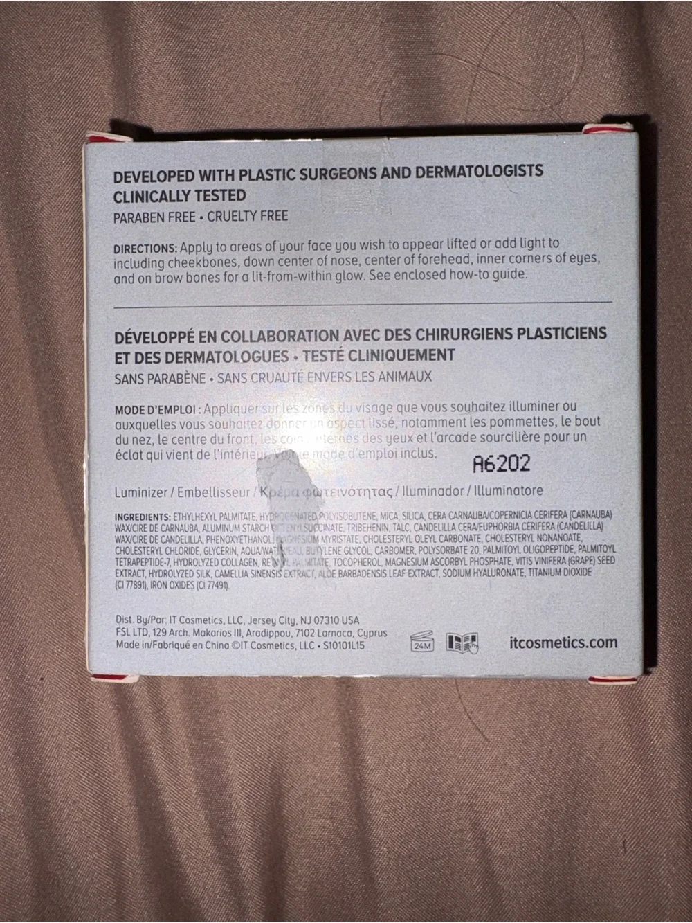 Skincare product box